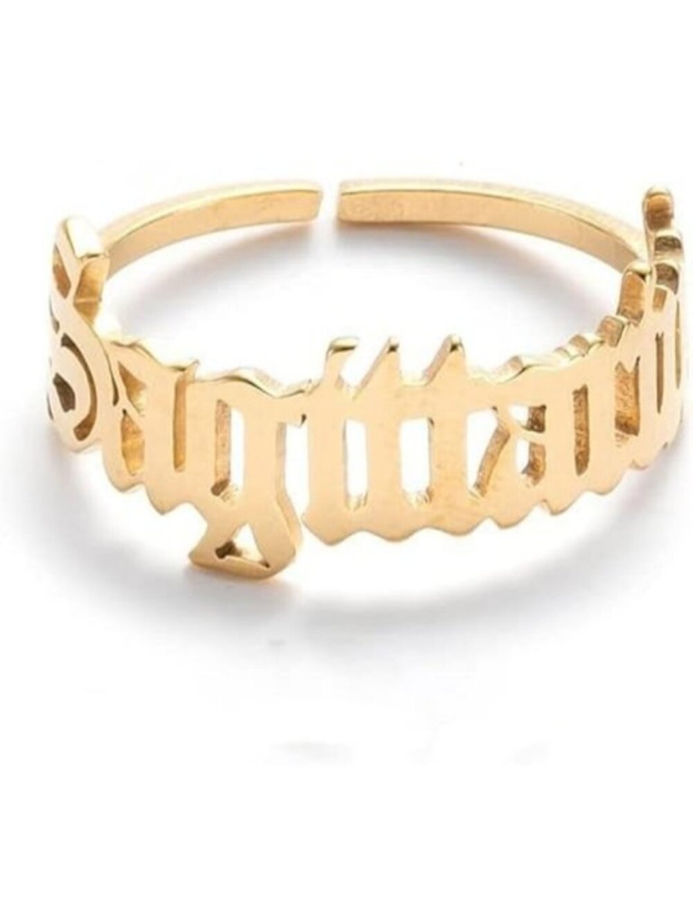 Gold Sagittarius Constellation Old English Adjustable Steel Zodiac Sign Ring